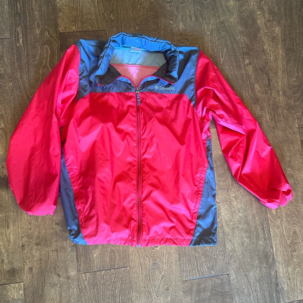 Columbia Red and Gray Windbreaker Jacket